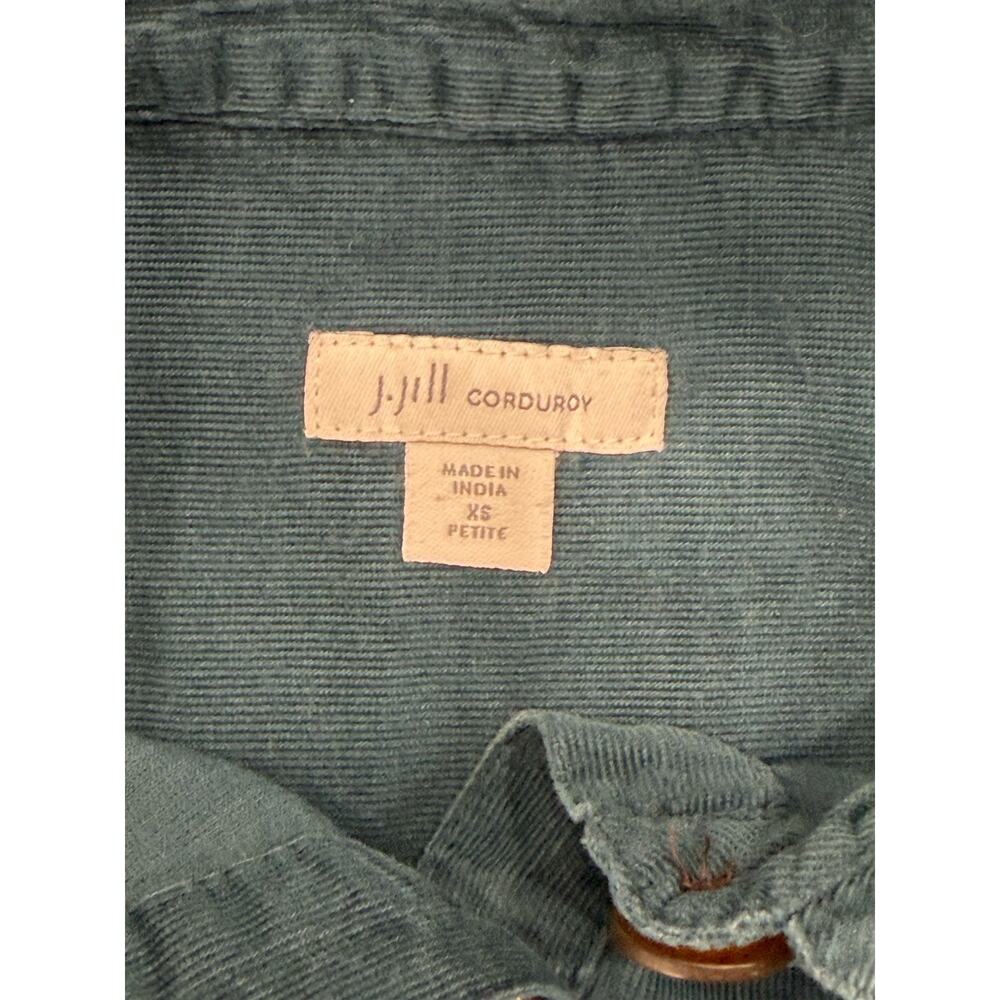 J Jill Corduroy Shift Dress PXS Teal Roll tab Sleeves Soft Cozy Fall Winter - Picture 8 of 10